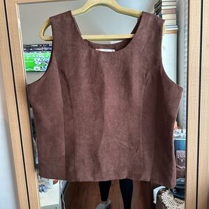 Suede-like brown tank